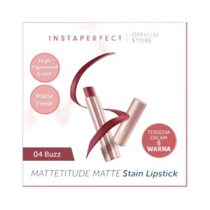 5395 Wardah Instaperfect Mattetitude Lipstik 04 Buzz 3 5g