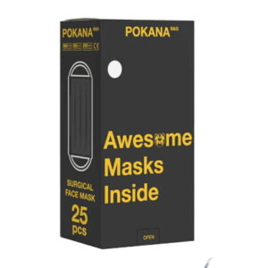 6288 Pokana Surgical Mask 25 S Black Grey