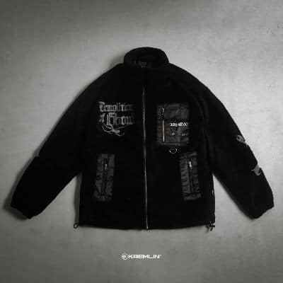 Merk Jaket Bulu Pria & Wanita - Kremlin - Sherpa Jacket Zip Pure Black-Ghoul Jaket Bulu Terbaik Pria & Wanita - Kremlin - Sherpa Jacket Zip Pure Black-Ghoul