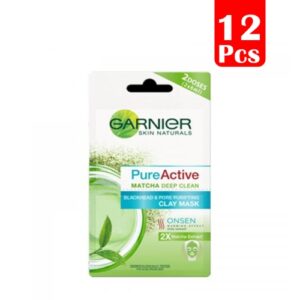 1570 Garnier Pure Active Matcha Onsen Clay Mask Paket Isi 12pcs
