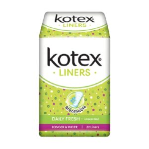 2445 Kotex Liners Daily Fresh Unscented Longer Wider 32s