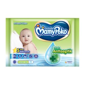 2777 Mamypoko Baby Wipes Antiseptik Green Tea Fragrance 48pcs