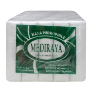 2900 Mediraya Kasa Hidrophile 4 Yard X 5cm 10 Bungkus 10 Rol
