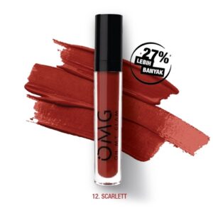 3649 Omg Oh My Glam Matte Kiss Lip Cream 12 Scarlet 35gr