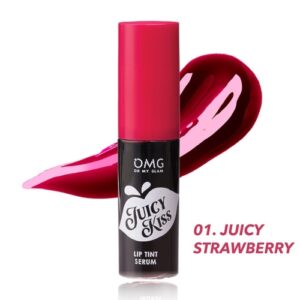 3654 Omg Oh My Glam Juicy Kiss Lip Tint Serum 01 Juicy Strawberry