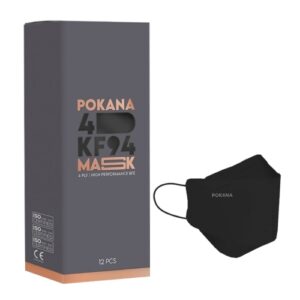 3972 Pokana 4ply Earloop 4d Kf94 Mask Midnight Black 12s