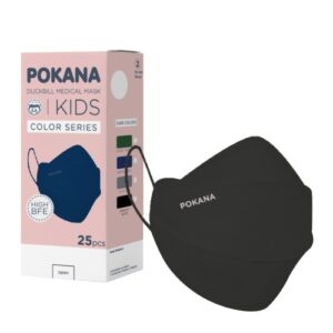 3973 Pokana Kids Duckbill Medical Mask Dark Colors Series Midnight Black 25s