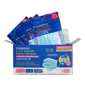4067 Primero 3 Ply Earloop Protective Mask Box 10 Sachet 5s