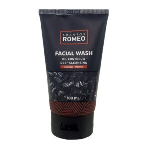 4638 Shantos Romeo Facial Wash Oil Control Deep Cleansing Charcoal Menthol 100ml