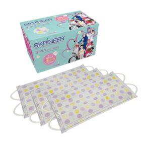 4778 Skrineer Girly Hijab Mask Earloop Motif Polkadot 3ply 50s