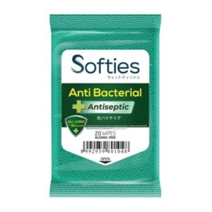4822 Softies Wet Wipes Antibacterial Antisepctic 20s