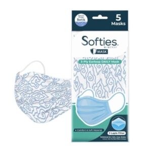 4828 Softies 3 Ply Earloop Daily Mask Batik Design 5s