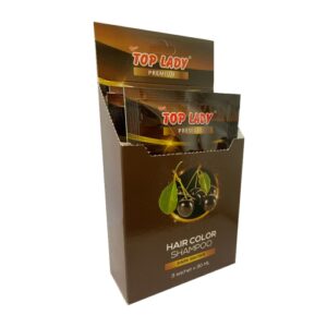 5245 Top Lady Premium Hair Color Shampoo Dark Brown Pack 3 Sachet 30ml