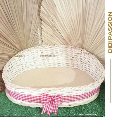 Keranjang Buah Rotan Pita Merah