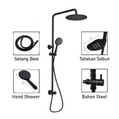 Model Shower Dinding Set Berbagai Ukuran - Esok Shower Tiang Set Minimalis Silver Model Shower Dinding Tanam - Esok Shower Tiang Set Minimalis Silver