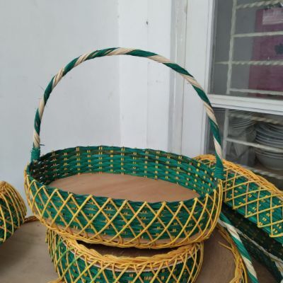 Keranjang Buah Rotan Hijau