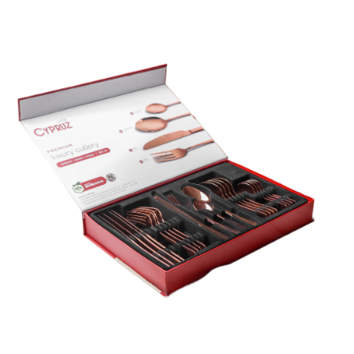 Merk Sendok Garpu Set yang Bagus Cypruz Set Sendok Garpu Rose Gold Luxury Sendok Garpu Set yang Bagus Terbaik Cypruz Set Sendok Garpu Rose Gold Luxury