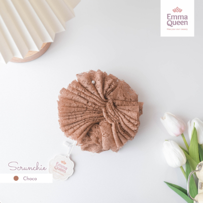 Ikat Rambut Scrunchie Terbaik EmmaQueen Scrunchie Hijab Mutiara