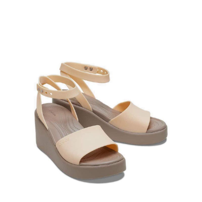 Sandal Crocs Wanita Terbaik Crocs Brooklyn Strap Wedge Women - Brown