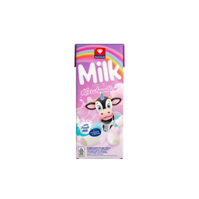 Merk Minuman Kemasan Kotak Diamond UHT Milk Marshmallow Minuman Kemasan Kotak Diamond UHT Milk Marshmallow